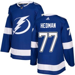 Herren Tampa Bay Lightning Eishockey Trikot Victor Hedman #77 Authentic Königsblau Heim